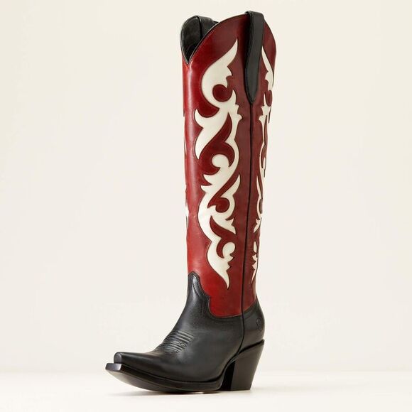 Ariat Shoes - NWT Womens 6 Ariat Elvira Stretchfit Boot Western Red Black White Leather Tall